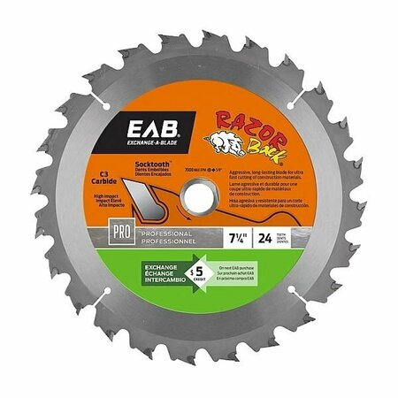 EAB TOOL CO USA INC 7-1/4X24 Raz Circ Blade 1016342